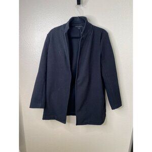 Banana Republic Women’s Open Front Black Coat Small Polyester Blend mid length